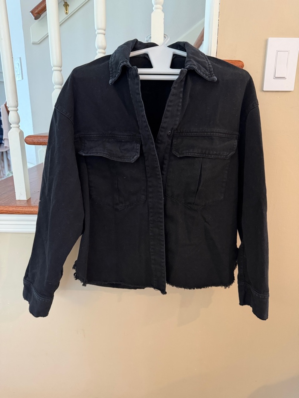 Zara Black Denim Women's Utility Jacket
